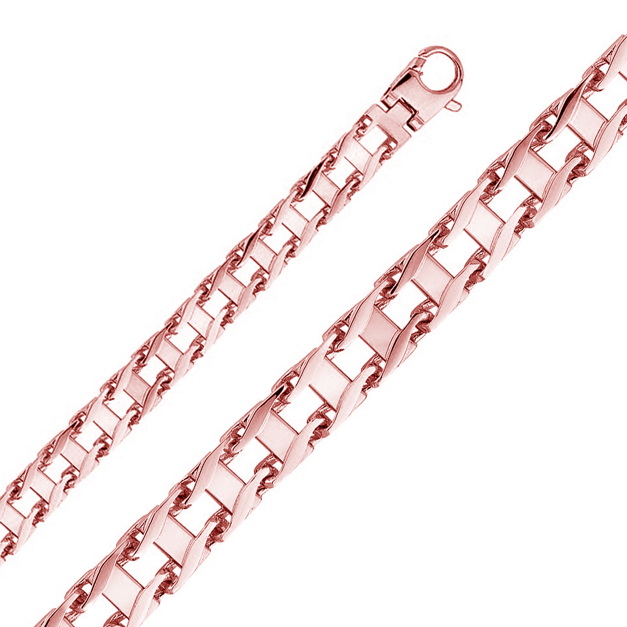 14k Rose Gold Fancy Hand Made Chain 10.0mm 22 Inches